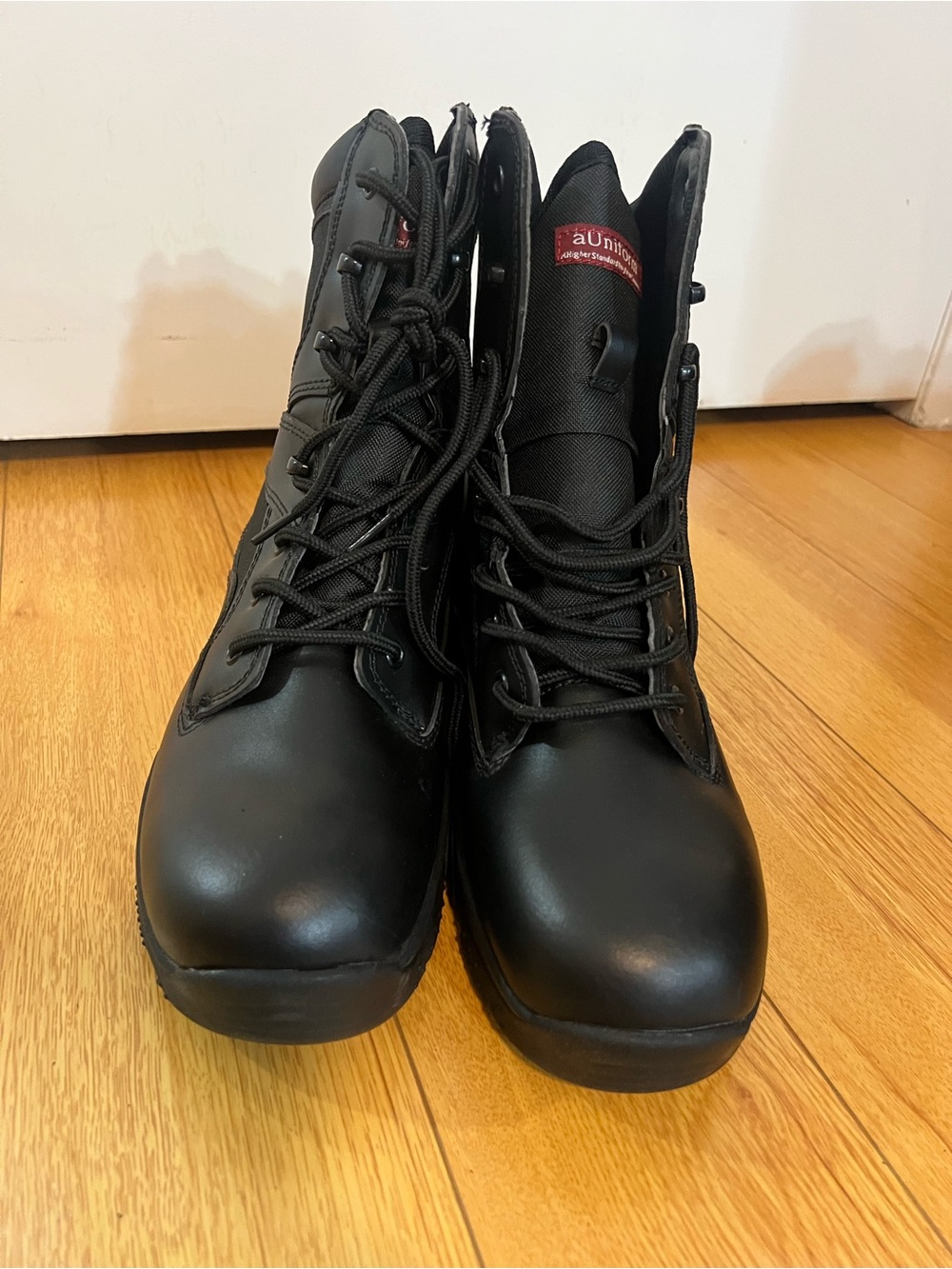 AUniform Men's Black Tactical Boots - Lace-Up Safety Boots military combat